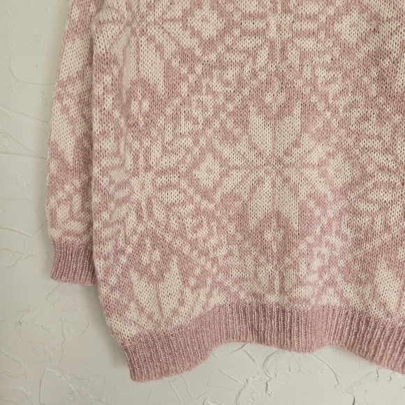 Vintage Light Pink Cream Wool Blend Chunky Sweater - Picture 3 of 8